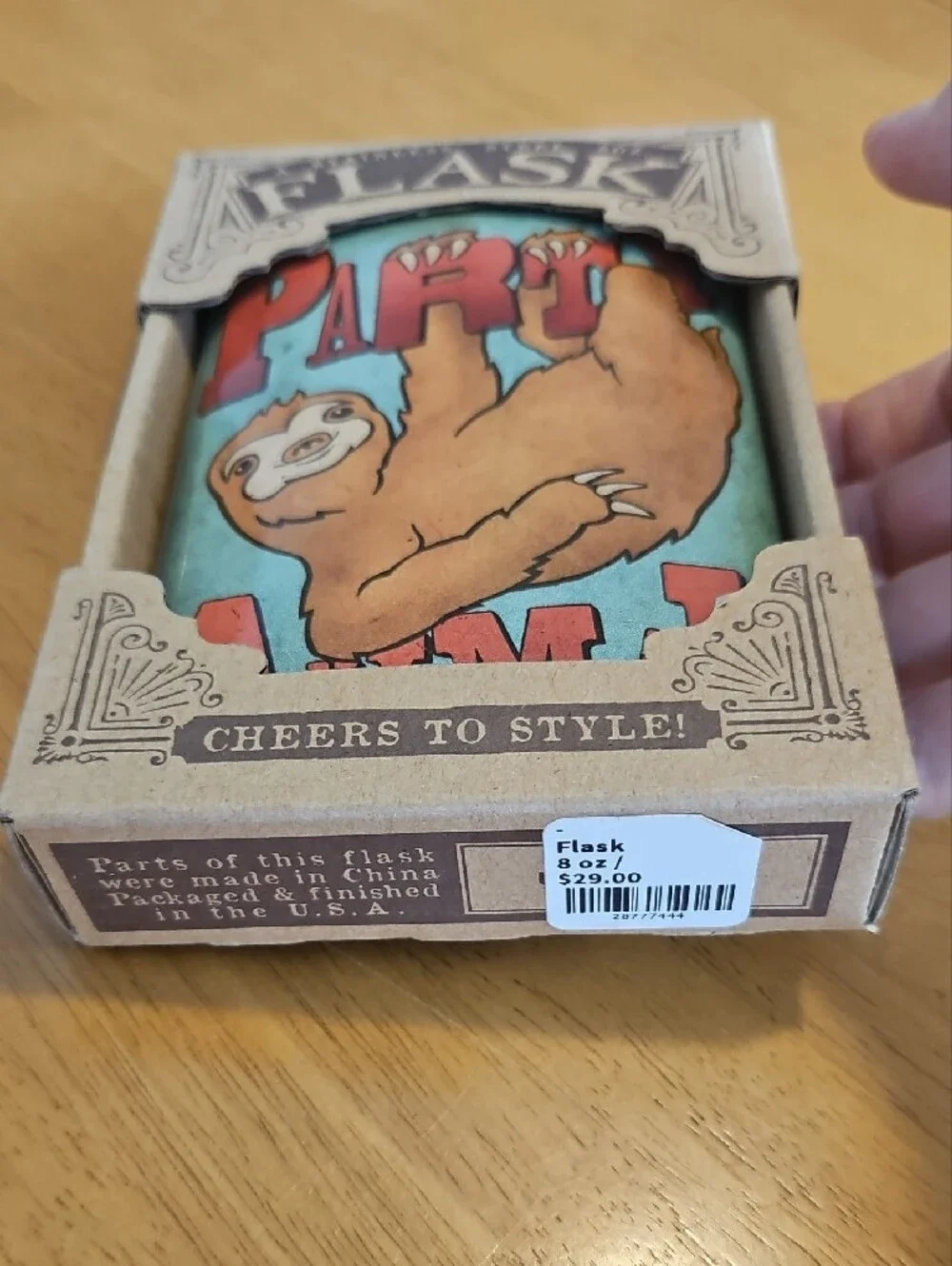 Blue Sloth Stainless Steel Flask